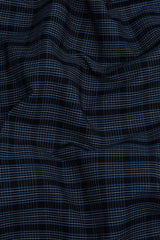 Black with cream and blue line check shirt