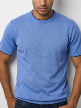 Thunder SkyBlue Melange Knitted Cotton T-Shirt