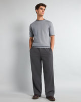 Thunder Gray Melange Knitted Cotton T-Shirt