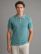 Resco Teal Green Knitted Cotton Polo T-Shirt