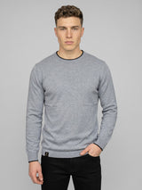Vibrant Gray Melange Knitted Cotton Full Sleeves T-Shirt
