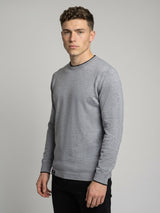 Vibrant Gray Melange Knitted Cotton Full Sleeves T-Shirt