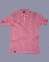 Potenza Onion Pink Knitted Cotton Polo T-Shirt