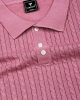 Potenza Onion Pink Knitted Cotton Polo T-Shirt