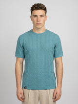 Triton Teal Green Knitted Cotton T-Shirt