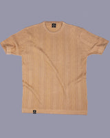 Triton Camel Cream Knitted Cotton T-Shirt