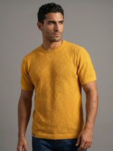 Lisson Turmeric Yellow Knitted Cotton T-Shirt