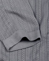 Binasco Gray Knitted Cotton Polo T-Shirt