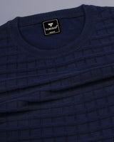 Krypton NavyBlue Ice Cube Knitted Cotton T-Shirt