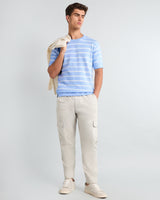 Parasail Ice Blue Knitted Cotton T-Shirt