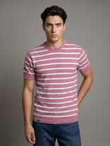 Parasail Onion Pink Knitted Cotton T-Shirt