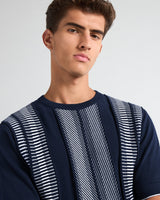 Infra NavyBlue Knitted Cotton Designer T-Shirt