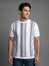 Infra Bright White Knitted Cotton Designer T-Shirt
