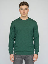 Vibrant Hunter Green Melange Knitted Cotton Full Sleeves T-Shirt