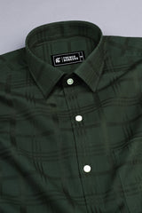 Juniper green windowpane check shirt