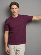 Lisson Wine Maroon Knitted Cotton T-Shirt