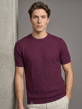 Lisson Wine Maroon Knitted Cotton T-Shirt