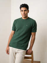 Infinite Fern Green Knitted Cotton T-Shirt