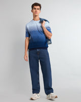 Windsor Blue Multicolor Knitted Cotton T-Shirt