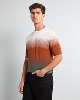 Windsor Mustard Brown Multicolor Knitted Cotton T-Shirt