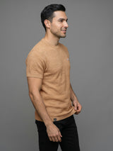 Loreto Clay Cream Knitted Cotton T-Shirt