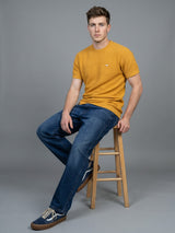Loreto Turmeric Yellow Knitted Cotton T-Shirt