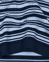 Tuzon Blue Stripe Knitted Cotton T-Shirt