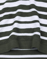 Aura Green Stripe Knitted Cotton T-Shirt