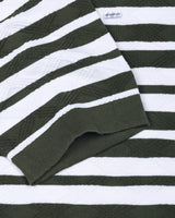 Aura Green Stripe Knitted Cotton T-Shirt
