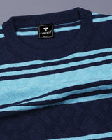 Mexico AquaBlue Multi Stripe Knitted Cotton T-Shirt