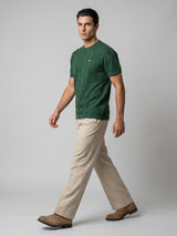 Aristo Cactus Green Knitted Melange Cotton T-Shirt