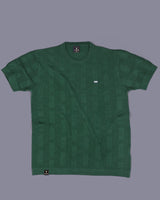 Aristo Cactus Green Knitted Melange Cotton T-Shirt