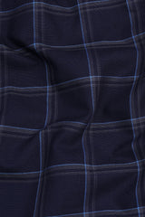 Grey with sky blue windowpane check shirt