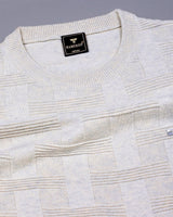 Aristo Ivory Cream Knitted Melange Cotton T-Shirt