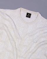 Aristo Ivory Cream Knitted Melange Cotton T-Shirt