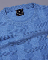 Aristo SkyBlue Knitted Melange Cotton T-Shirt