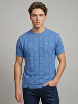 Aristo SkyBlue Knitted Melange Cotton T-Shirt