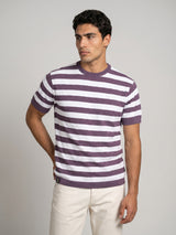 Onion Peel Hexagon Pattern Knitted Cotton T-Shirt