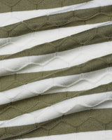 Pistachio Green Hexagon Pattern Knitted Cotton T-Shirt