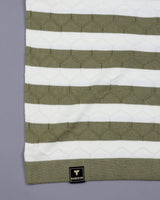 Pistachio Green Hexagon Pattern Knitted Cotton T-Shirt