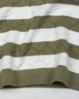 Pistachio Green Hexagon Pattern Knitted Cotton T-Shirt