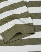 Pistachio Green Hexagon Pattern Knitted Cotton T-Shirt