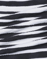 Aura Gray Stripe Knitted Cotton T-Shirt