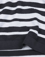 Aura Gray Stripe Knitted Cotton T-Shirt
