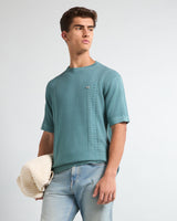 Dragon Teal Green Knitted Cotton T-Shirt