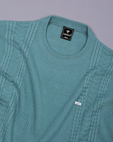 Dragon Teal Green Knitted Cotton T-Shirt