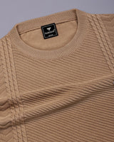 Dragon Camel Cream Knitted Cotton T-Shirt