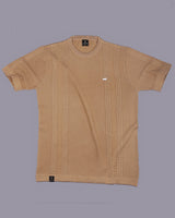Dragon Camel Cream Knitted Cotton T-Shirt