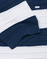 Eclair Blue Knitted Cotton Zipper Polo T-Shirt