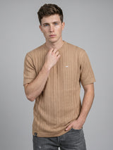 Croten Clay Cream Knitted Cotton T-Shirt